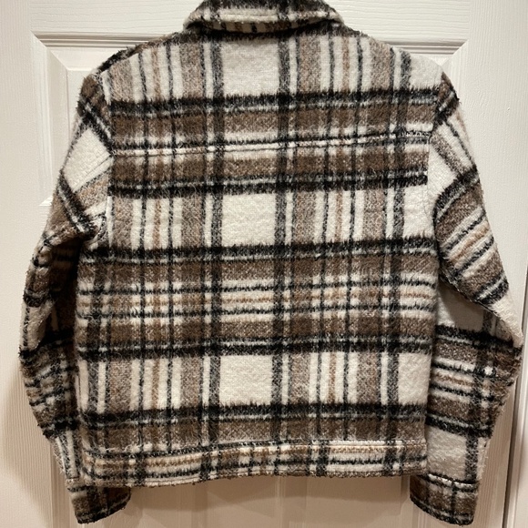 Cropped black, white and brown plaid Jacket - Picture 3 of 4
